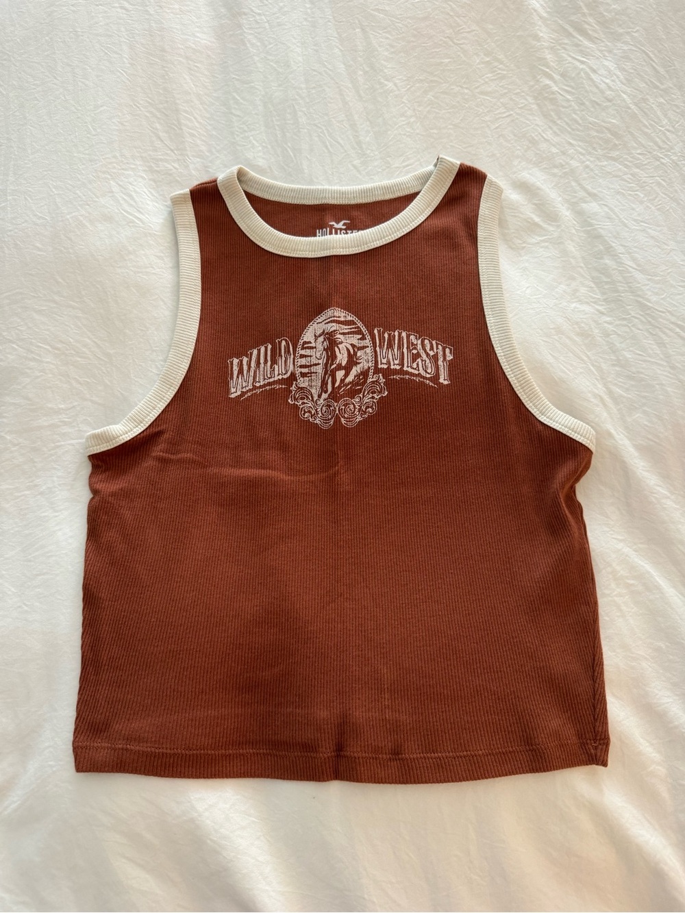 Brown/White Country Tank Top